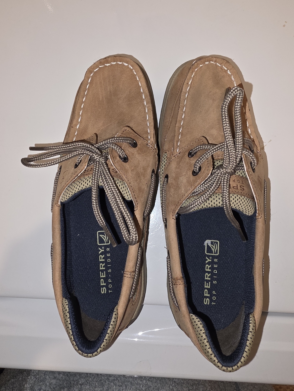 Sperry Tan Suede Boat Shoes